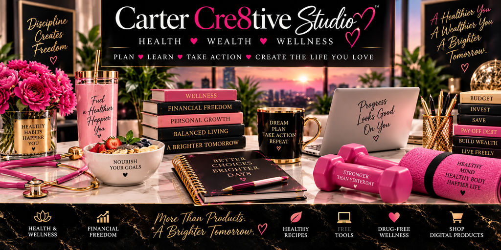 Carter Cre8tive Studio Health, Wealth and Wellness digital resources for personal growth